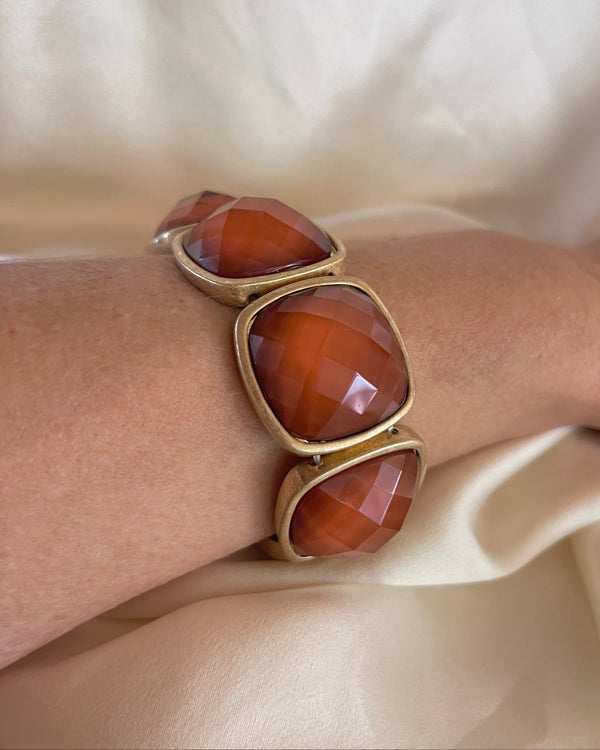 Cognac Glow Cushion Bracelet