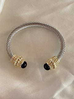 Silver/Gold Cable Cuff Bracelet