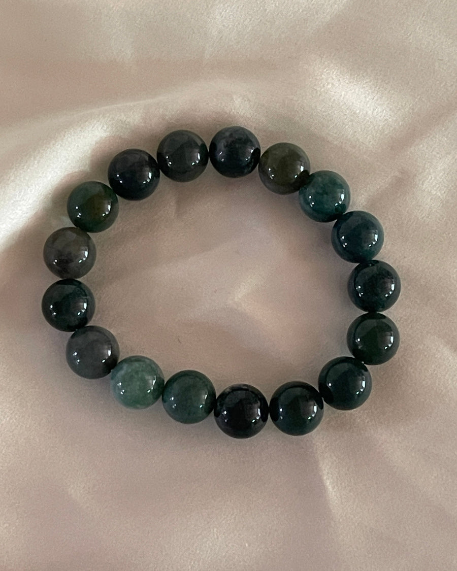 Deep Green Moss Agate Bracelet