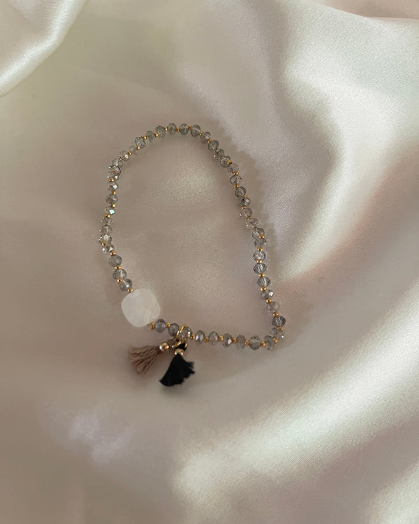 Smoky Crystal Tassel Bracelet