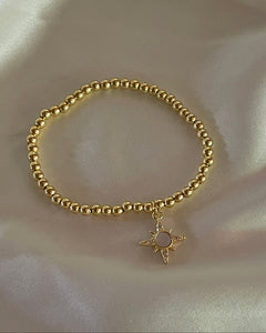Starburst Charm Beaded Bracelet