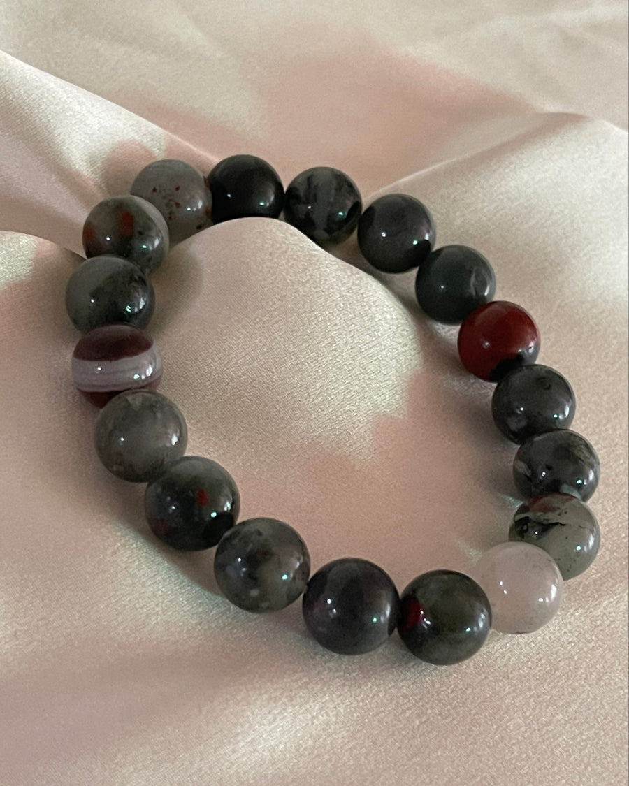 Bloodstone “Warrior” Stretch Bracelet