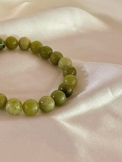 Green Jade “Abundance” Stretch Bracelet