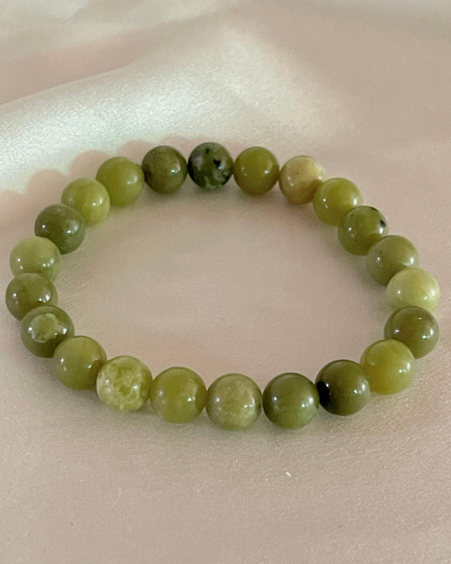 Green Jade “Abundance” Stretch Bracelet