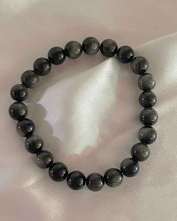 Charcoal Labradorite Bead Bracelet