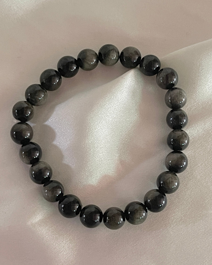 Charcoal Labradorite Bead Bracelet
