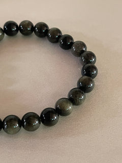Charcoal Labradorite Bead Bracelet