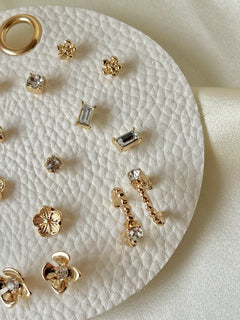 Gold/Clear Crystal Mix-&-Match Stud Earring Set