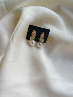 Mini Pearl Butterfly Stud Earrings