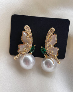 Mini Pearl Butterfly Stud Earrings