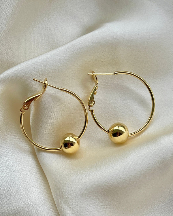 Golden Dot Hoop Earrings