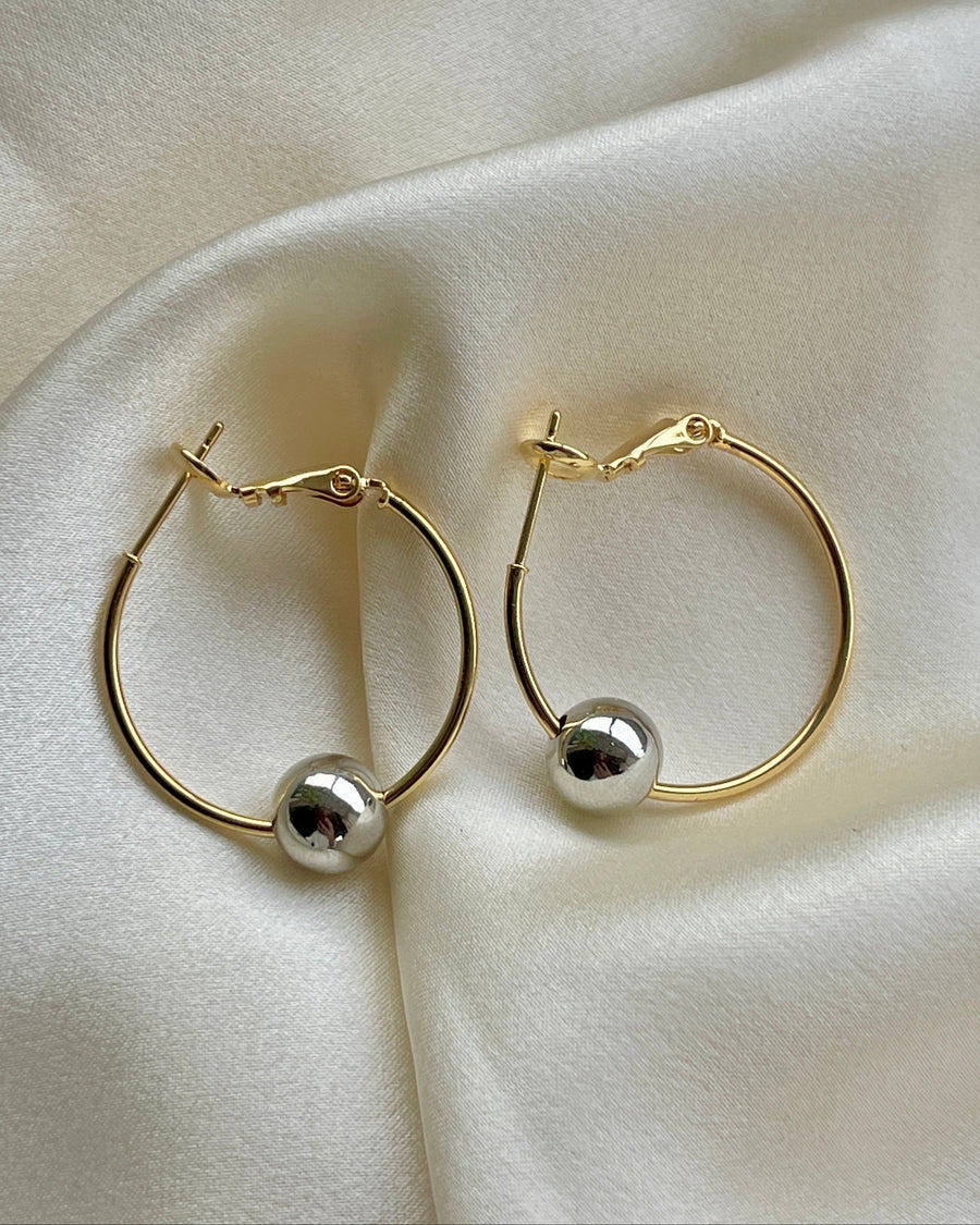 Two-Tone Hoop Earrings