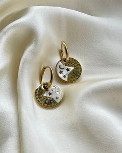Celestial Medallion Hoops