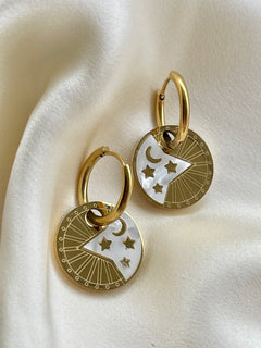 Celestial Medallion Hoops