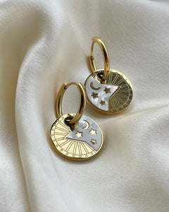 Celestial Medallion Hoops