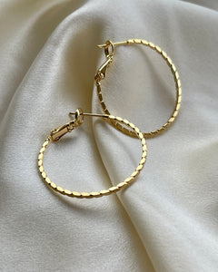 Faceted Gold Hoop Earrings