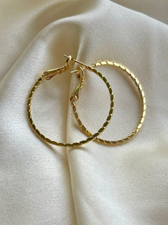 Faceted Gold Hoop Earrings