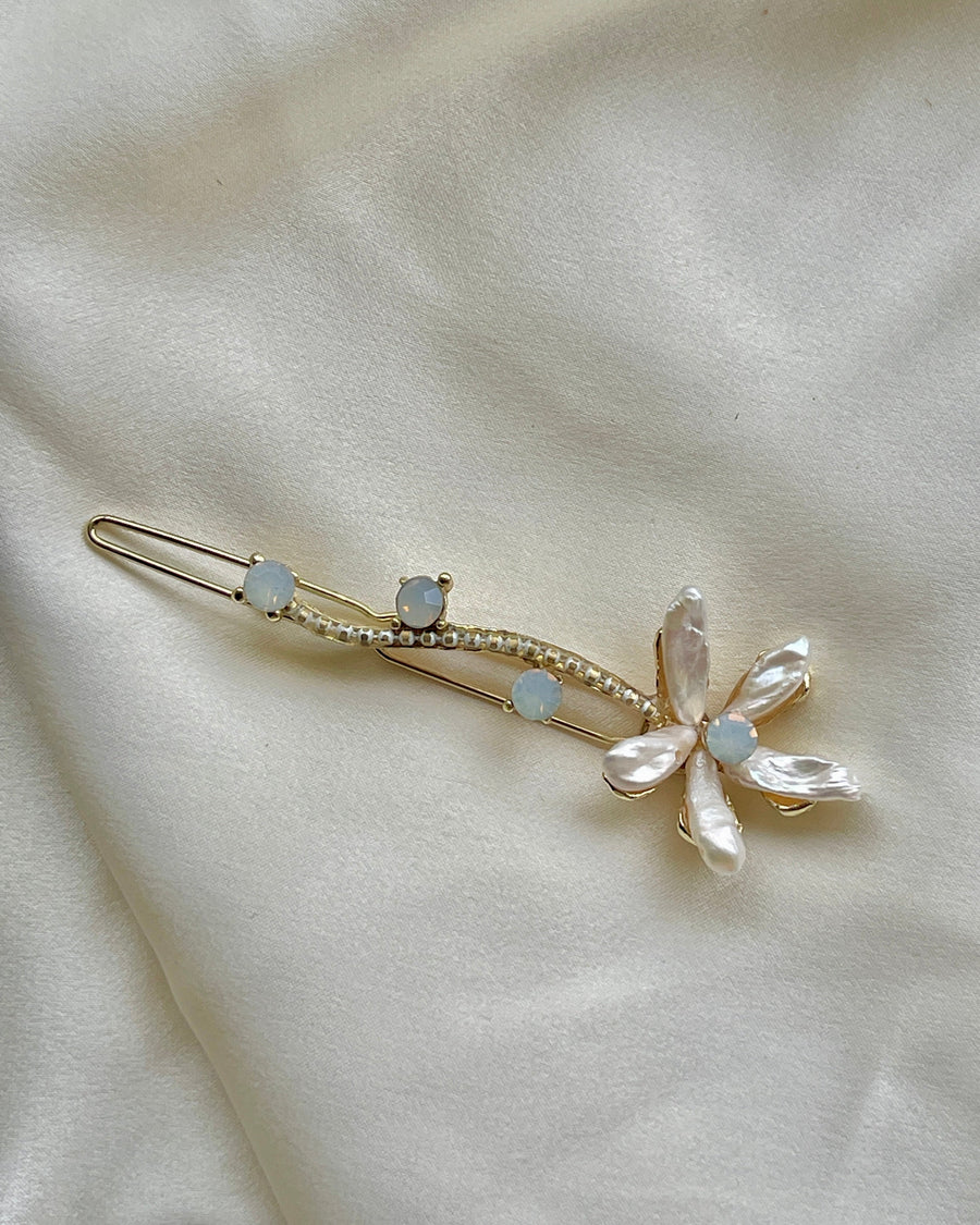 Pearl Flower Barrette