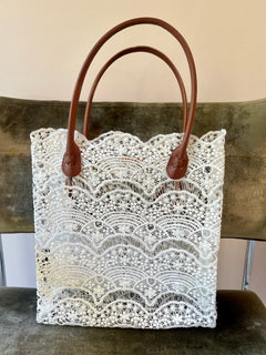 White Lace Tote