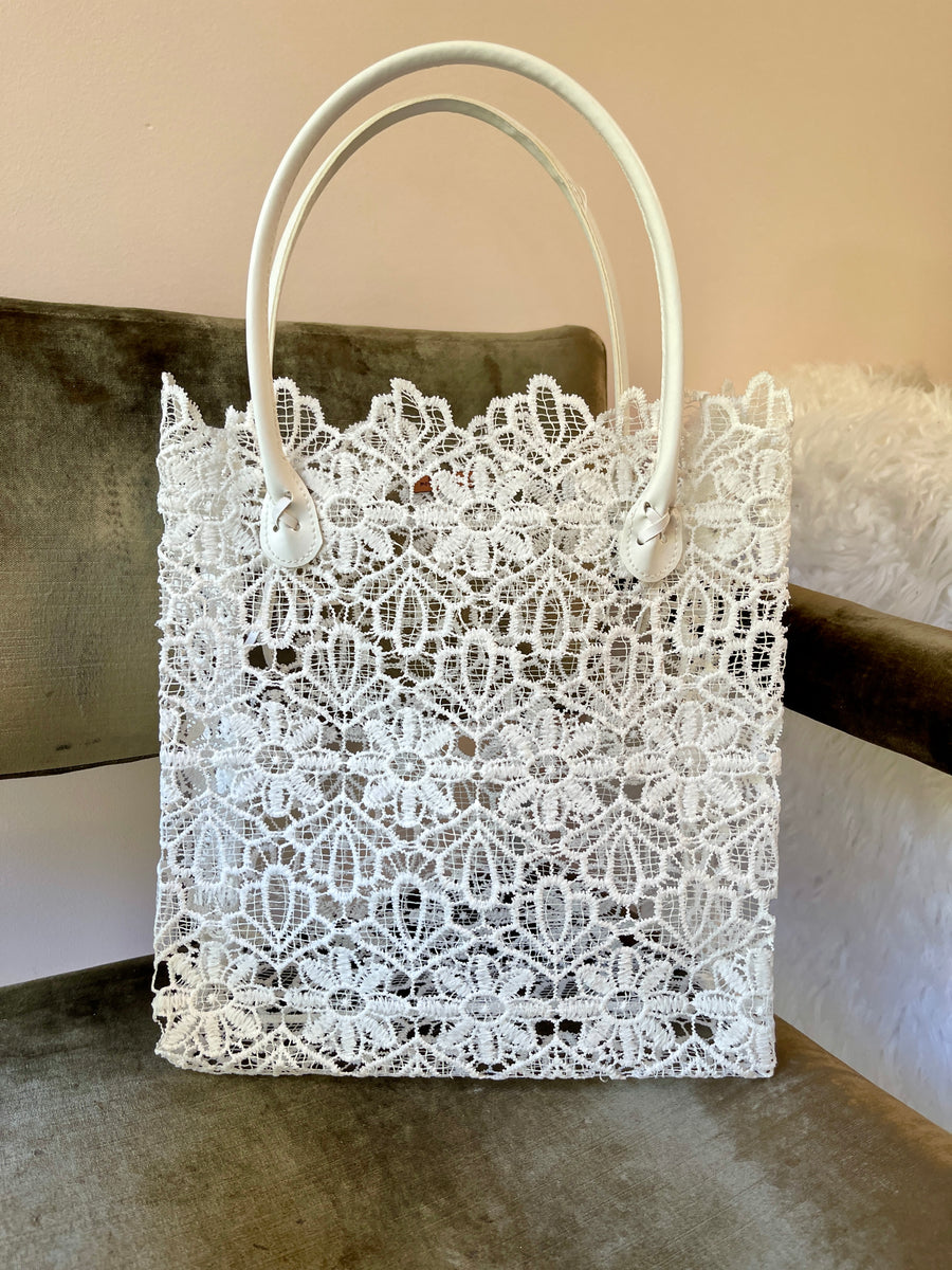 White Lace Tote