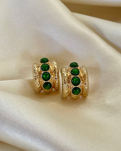 Forest Cabochon Hoops