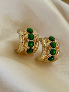 Forest Cabochon Hoops