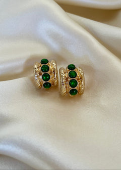 Forest Cabochon Hoops