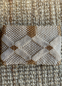 Handmade Macramé Clutch-Tan and Caramel