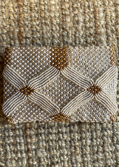 Handmade Macramé Clutch-Tan and Caramel