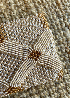 Handmade Macramé Clutch-Tan and Caramel