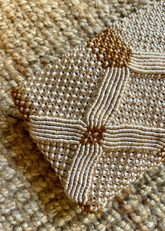 Handmade Macramé Clutch-Tan and Caramel