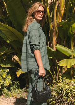 Estelle Pant – Silk Cotton in Sagewood Stripe