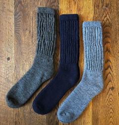 Alpaca Socks - Blue & Charcoal (Unisex)
