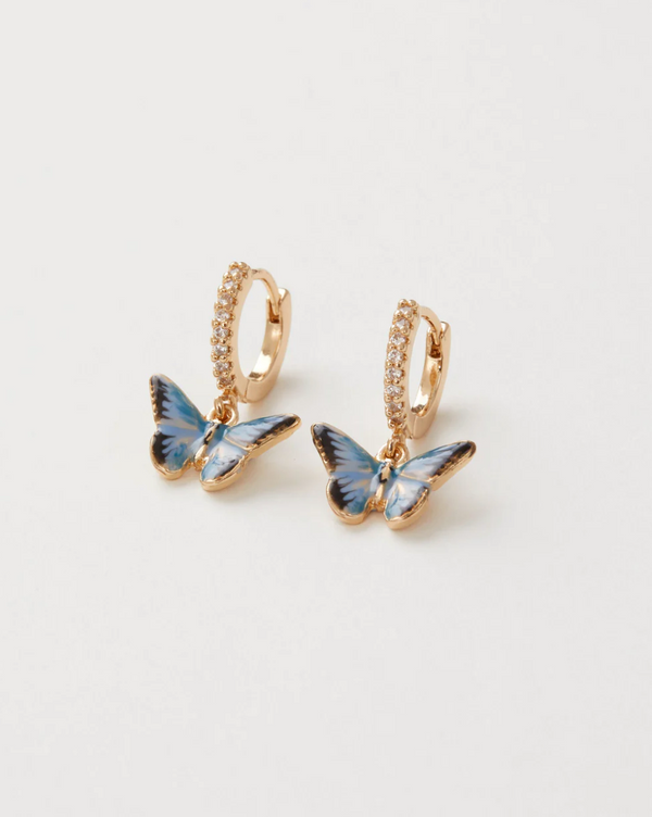 Enamel Blue Butterfly Earrings