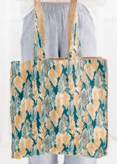 Everyday Tote- Aqua Feather