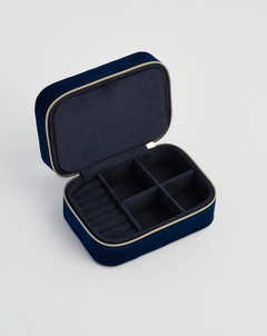 Rosy Posy Embroidered Blue Jewelery Box