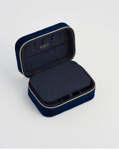 Rosy Posy Embroidered Blue Jewelery Box