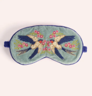 Embroidered Bird + Floral Sleep Mask 🕊️🌸