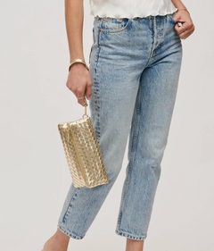 Vegan Leather Clutch in Gold