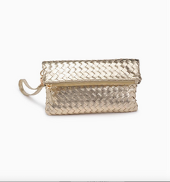 Vegan Leather Clutch in Gold