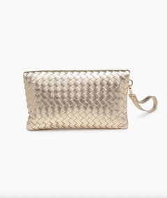 Vegan Leather Clutch in Gold