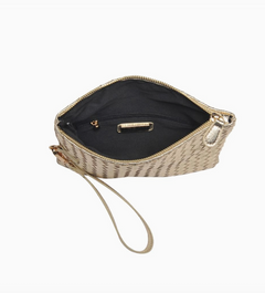 Vegan Leather Clutch in Gold