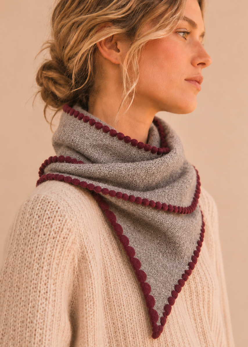The Heirloom Scallop Knit Wrap - Heather Grey