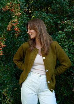 Anisa Alpaca Cardigan in Olive