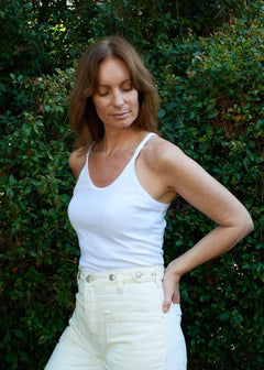 Organic Baby Rib Tank in White