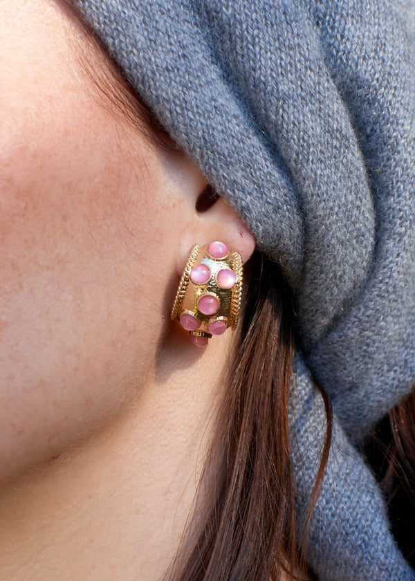 Pink Enamel Earrings