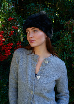 Hat in Black Faux Fur