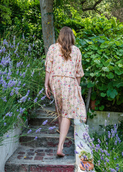 Cara Robe in Peach French Floral