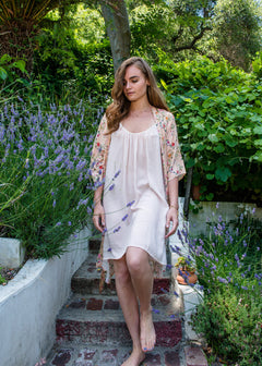 Cara Robe in Peach French Floral