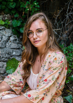 Cara Robe in Peach French Floral